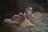 Natural Smokey Window Amethyst Crystals x 20 From Chiredzi, Zimbabwe