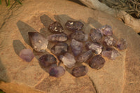 Natural Smokey Window Amethyst Crystals x 20 From Chiredzi, Zimbabwe