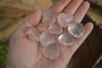 Polished Girasol Pearl Quartz Gemstone Hearts x 35 From Madagascar