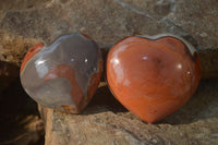 Polished Polychrome Jasper Hearts x 5 From Madagascar