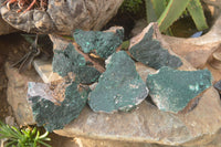 Natural Crystalline Malachite Specimens x 6 From Kasompe, Congo