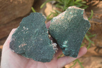 Natural Crystalline Malachite Specimens x 6 From Kasompe, Congo