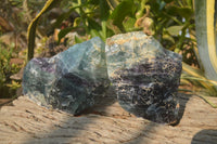 Natural Watermelon Fluorite Specimens x 2 From Namibia