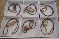 Hand Made Mixed Copper Wire Wrapped Pendants x 6 From Southern Africa