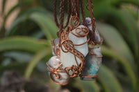 Hand Made Mixed Copper Wire Wrapped Pendants x 6 From Southern Africa