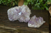 Natural Jacaranda Amethyst Quartz Clusters x 2 from Mumbwa, Zambia