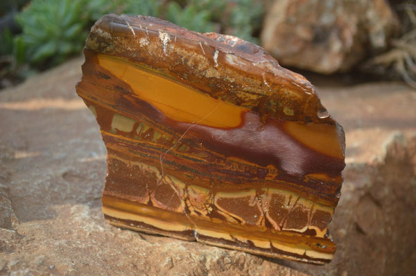 Polished On One Side Nguni Jasper Specimens x 2 From Prieska, South Africa