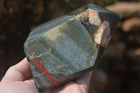 Polished Bloodstone With Pyrite Point x 1 From Swaziland