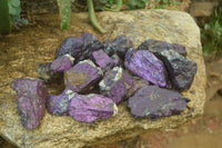 Natural Metallic Purpurite Cobbed Specimens x 12 From Erongo, Namibia