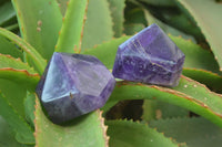 Polished Chevron Amethyst Points x 6 From Zambia