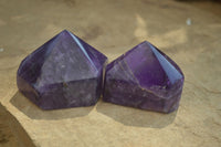 Polished Chevron Amethyst Points x 6 From Zambia