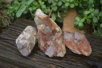 Natural Red Hematoid Quartz Crystal Specimens x 3 From Zimbabwe