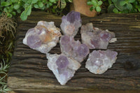 Natural Jacaranda Amethyst Quartz Clusters x 6 from Mumbwa, Zambia