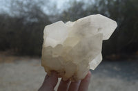 Natural White Quartz Clusters x 3 From Madagascar