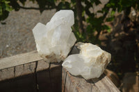 Natural White Quartz Clusters x 3 From Madagascar