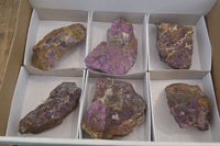 Natural Metallic Purpurite Cobbed Specimens x 6 From Erongo, Namibia