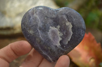 Polished Lepidolite with Pink Rubellite Gemstone Hearts x 6 From Madagascar