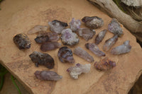 Natural Smokey Amethyst Crystals x 20 From Chiredzi, Zimbabwe