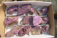 Natural Metallic Purpurite Cobbed Specimens x 12 From Erongo, Namibia