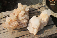 Natural Quartz Crystal Clusters x 2 From Madagascar