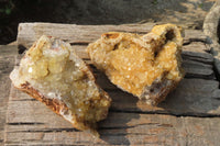 Natural Limonite Quartz Specimens x 2 From Zambia