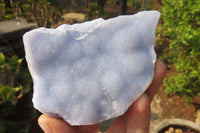 Natural Crystalline Blue Lace Agate Plates x 6 From Namibia