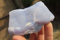 Natural Crystalline Blue Lace Agate Plates x 6 From Namibia