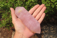 Polished Double Terminated Rose Quartz Points x 3 From Madagascar