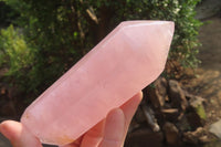 Polished Double Terminated Rose Quartz Points x 3 From Madagascar