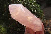 Polished Double Terminated Rose Quartz Points x 3 From Madagascar