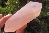 Polished Double Terminated Rose Quartz Points x 3 From Madagascar