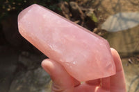 Polished Double Terminated Rose Quartz Points x 3 From Madagascar