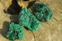 Natural Silky Malachite Specimens x 6 From Kasompe, Congo