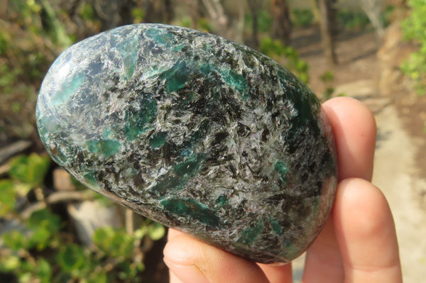 Polished Rare Emerald Mica In Matrix Free Forms x 6 From Mutoko, Zimbabwe