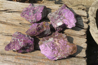 Natural Metallic Purpurite Cobbed Specimens x 5 From Erongo, Namibia