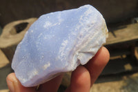 Natural Crystalline Blue Lace Agate Plates x 12 From Namibia