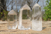 Polished Clear Quartz Pendant Crystals x 35 From Madagascar