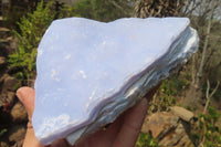 Natural Crystalline Blue Lace Agate Plates x 2 From Namibia