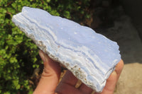 Natural Crystalline Blue Lace Agate Plates x 2 From Namibia