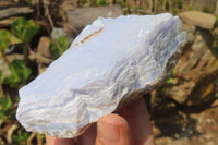 Natural Crystalline Blue Lace Agate Plates x 2 From Namibia