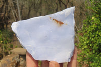 Natural Crystalline Blue Lace Agate Plates x 2 From Namibia