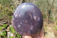 Polished Lepidolite Standing Free Forms x 2 From Ambatondrazaka, Madagascar