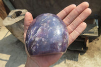 Polished Lepidolite Standing Free Forms x 2 From Ambatondrazaka, Madagascar