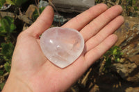 Polished Girasol Pearl Quartz Hearts x 6 From Ambatondrazaka, Madagascar