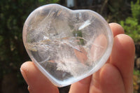 Polished Girasol Pearl Quartz Hearts x 6 From Ambatondrazaka, Madagascar