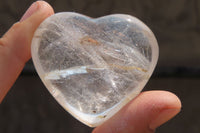 Polished Girasol Pearl Quartz Hearts x 6 From Ambatondrazaka, Madagascar