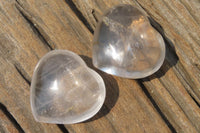 Polished Girasol Pearl Quartz Hearts x 6 From Ambatondrazaka, Madagascar