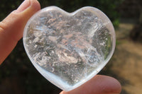 Polished Girasol Pearl Quartz Hearts x 6 From Ambatondrazaka, Madagascar