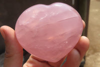 Polished Rose Quartz Hearts x 4 From Ambatondrazaka, Madagascar