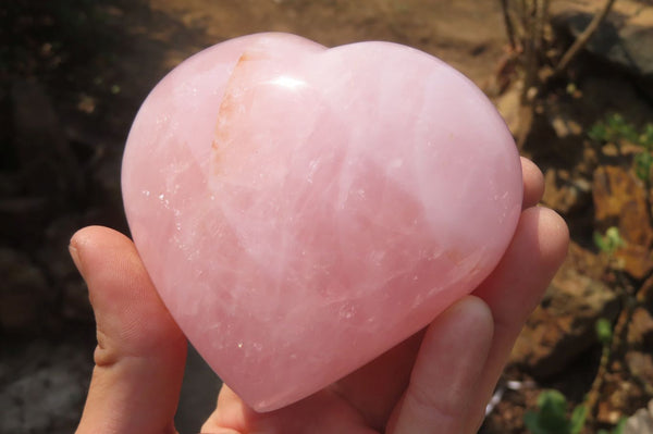 Polished Rose Quartz Hearts x 4 From Ambatondrazaka, Madagascar